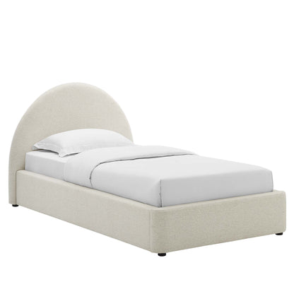 Modway - Resort Upholstered Fabric Arched Round Twin Platform Bed by Modway  Bedroom Beds White - MOD-7128-HEI