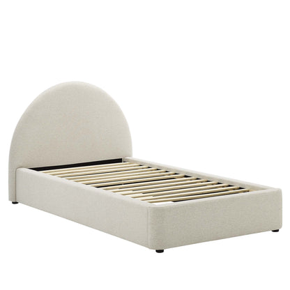 Modway - Resort Upholstered Fabric Arched Round Twin Platform Bed by Modway  Bedroom Beds White - MOD-7128-HEI