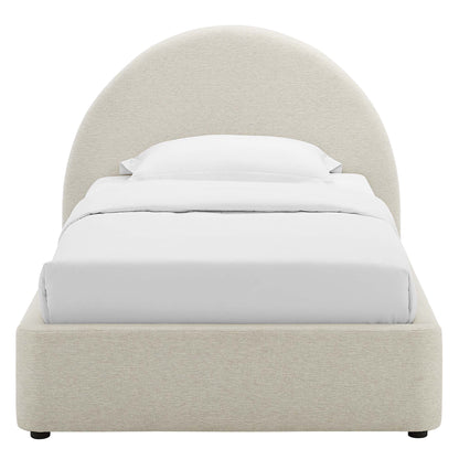 Modway - Resort Upholstered Fabric Arched Round Twin Platform Bed by Modway  Bedroom Beds White - MOD-7128-HEI
