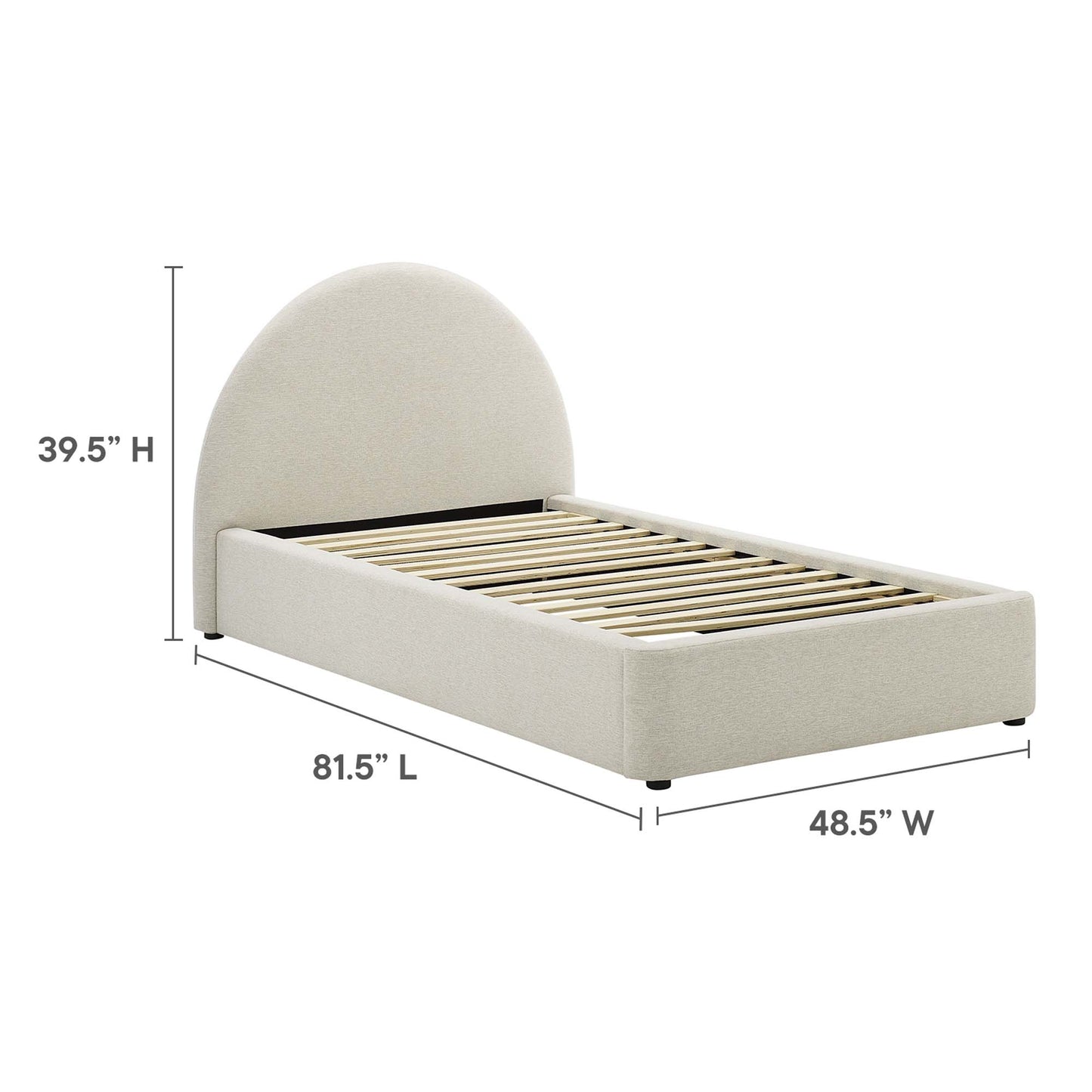 Modway - Resort Upholstered Fabric Arched Round Twin Platform Bed by Modway  Bedroom Beds White - MOD-7128-HEI