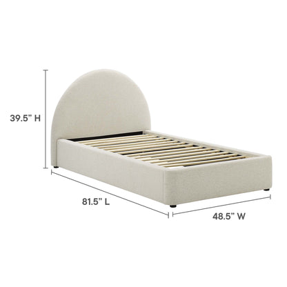Modway - Resort Upholstered Fabric Arched Round Twin Platform Bed by Modway  Bedroom Beds White - MOD-7128-HEI