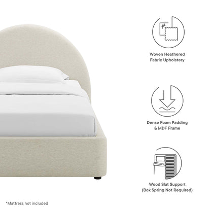 Modway - Resort Upholstered Fabric Arched Round Twin Platform Bed by Modway  Bedroom Beds White - MOD-7128-HEI