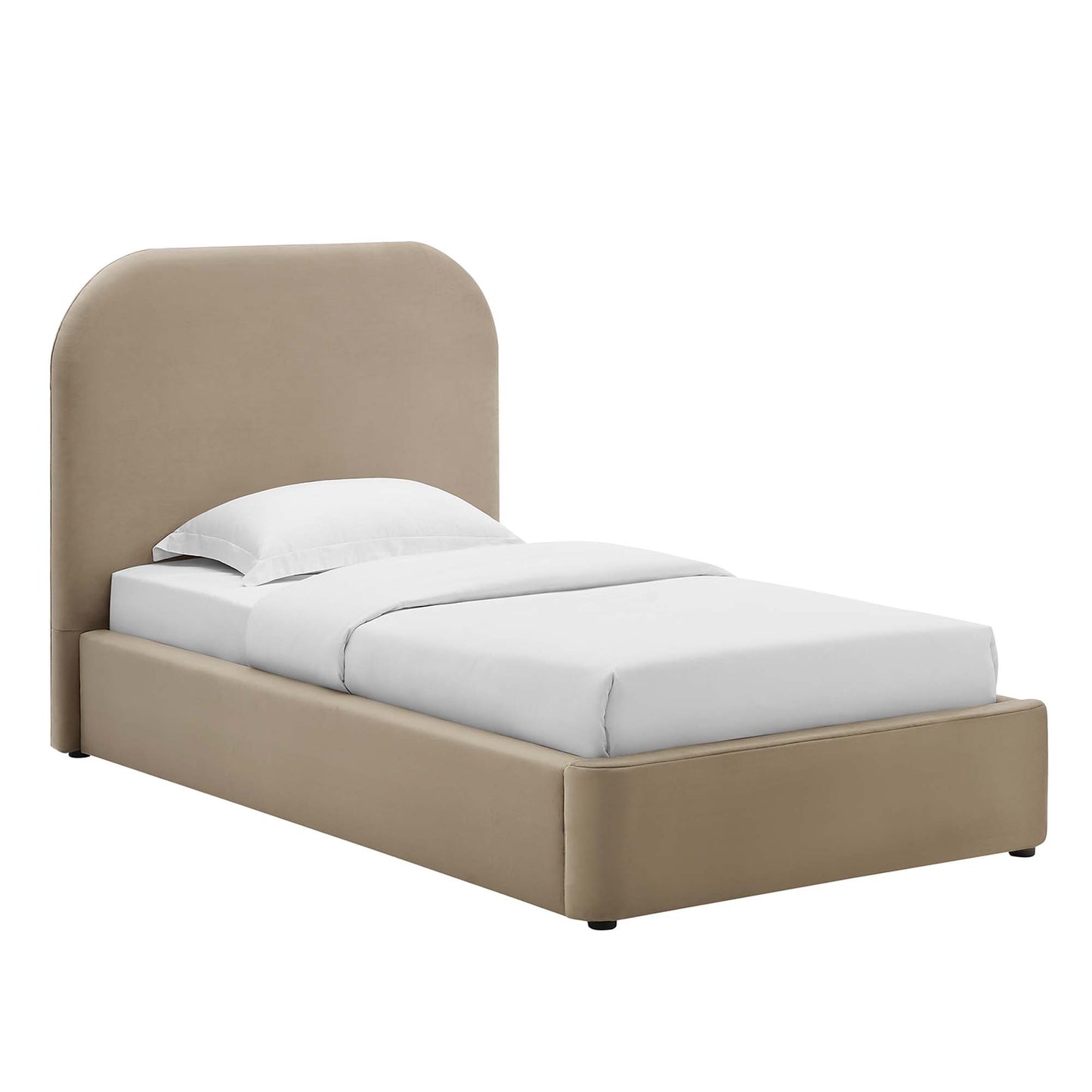Modway - Keynote Performance Velvet Curved Twin Platform Bed by Modway  Bedroom Beds Brown - MOD-7137-TAU