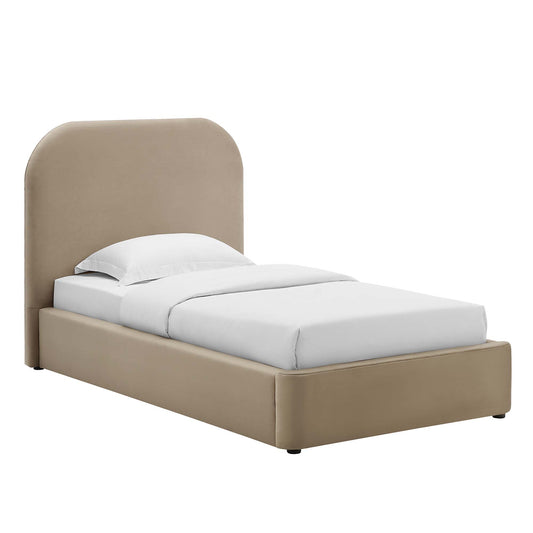 Modway - Keynote Performance Velvet Curved Twin Platform Bed by Modway  Bedroom Beds Brown - MOD-7137-TAU