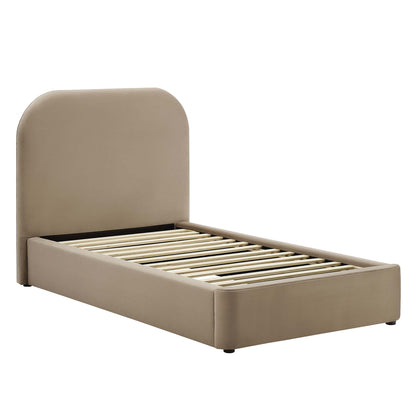 Modway - Keynote Performance Velvet Curved Twin Platform Bed by Modway  Bedroom Beds Brown - MOD-7137-TAU