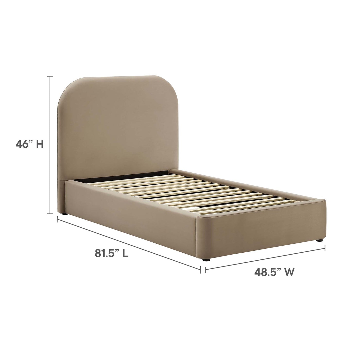 Modway - Keynote Performance Velvet Curved Twin Platform Bed by Modway  Bedroom Beds Brown - MOD-7137-TAU