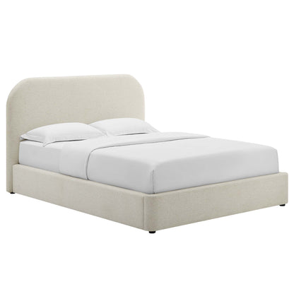 Modway - Keynote Upholstered Fabric Curved Full Platform Bed by Modway  Bedroom Beds White - MOD-7138-HEI