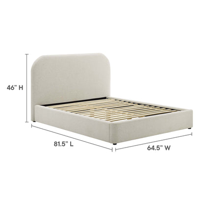 Modway - Keynote Upholstered Fabric Curved Full Platform Bed by Modway  Bedroom Beds White - MOD-7138-HEI