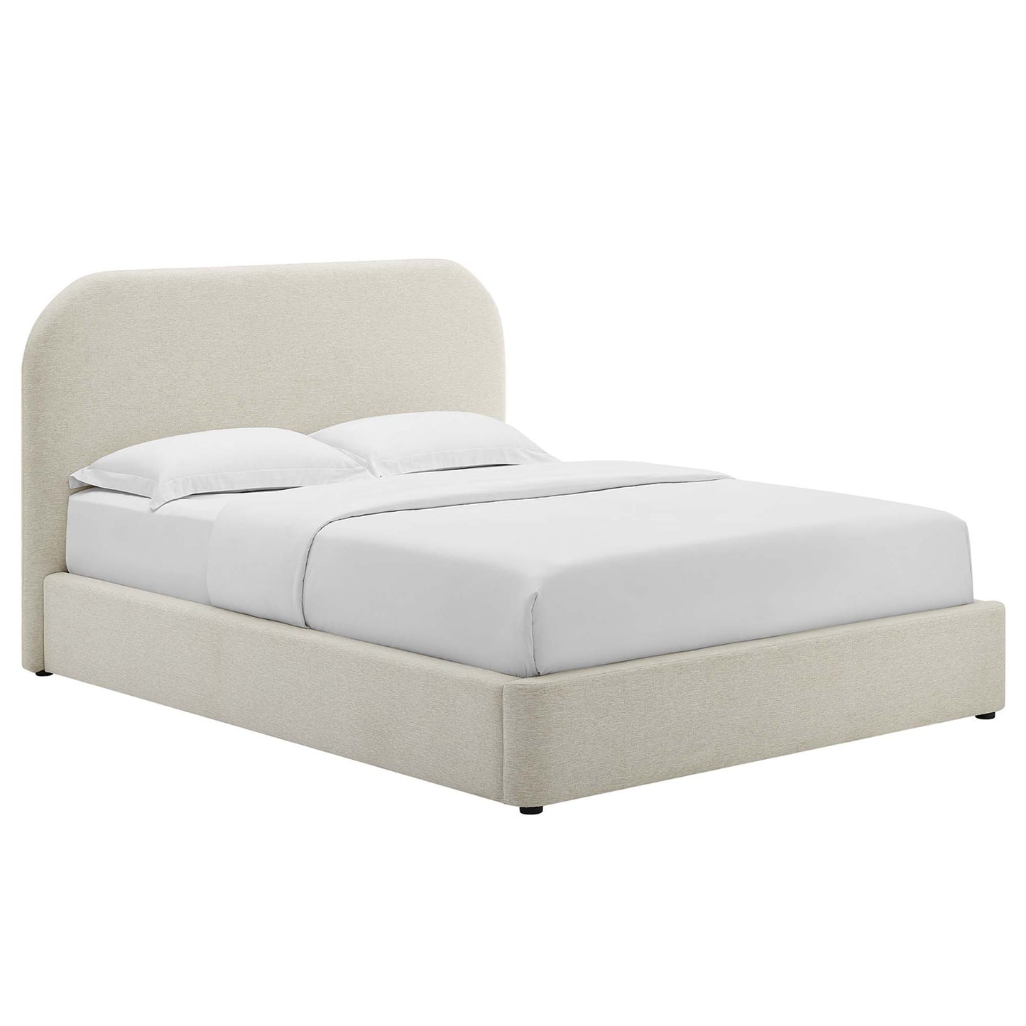 Modway - Keynote Upholstered Fabric Curved Queen Platform Bed by Modway  Bedroom Beds White - MOD-7140-HEI