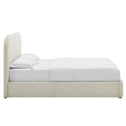 Modway - Keynote Upholstered Fabric Curved Queen Platform Bed by Modway  Bedroom Beds White - MOD-7140-HEI