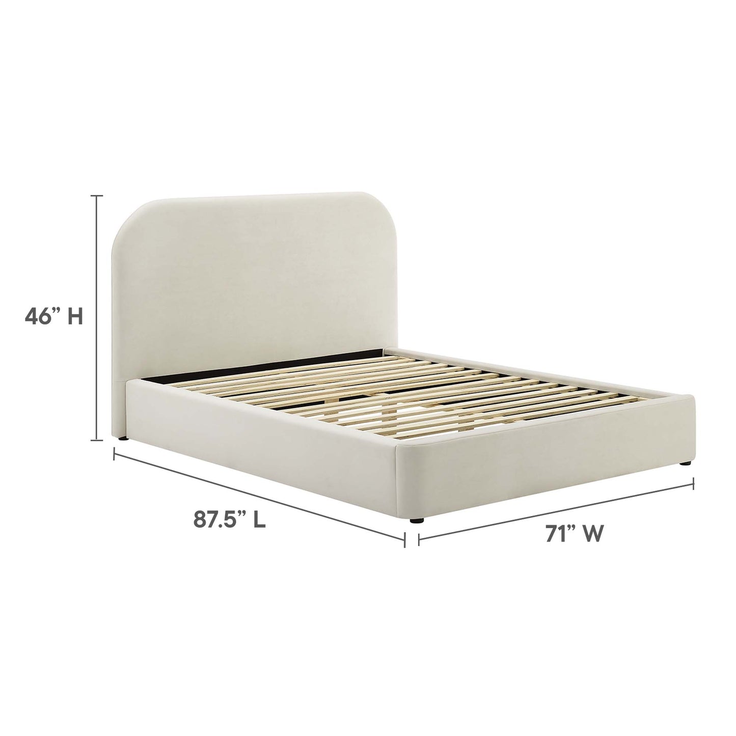 Modway - Keynote Performance Velvet Curved Queen Platform Bed by Modway  Bedroom Beds White - MOD-7141-ALA