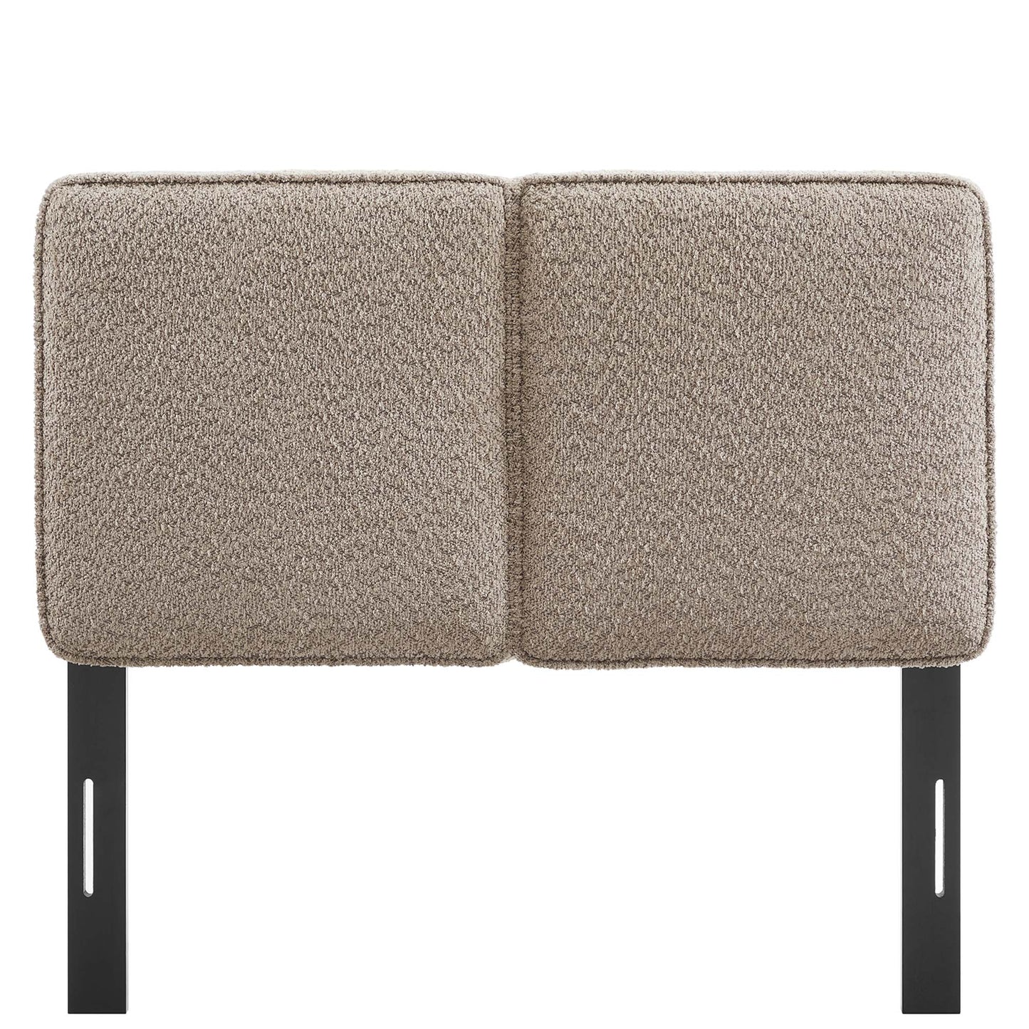 Brown oat boucle fabric twin headboard