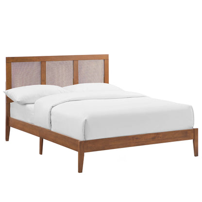 Modway - Sirocco Rattan and Wood Full Platform Bed by Modway  Bedroom Beds Brown - MOD-7153-WAL