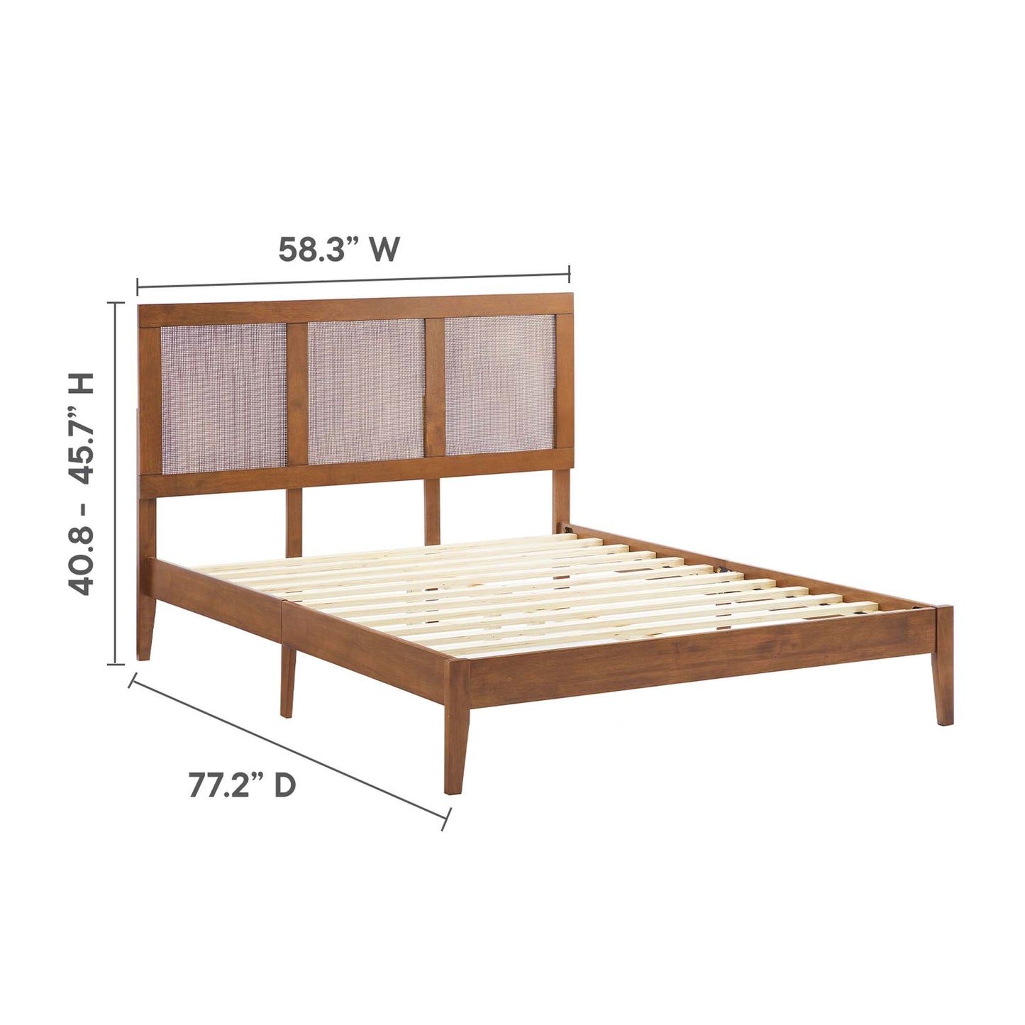 Modway - Sirocco Rattan and Wood Full Platform Bed by Modway  Bedroom Beds Brown - MOD-7153-WAL