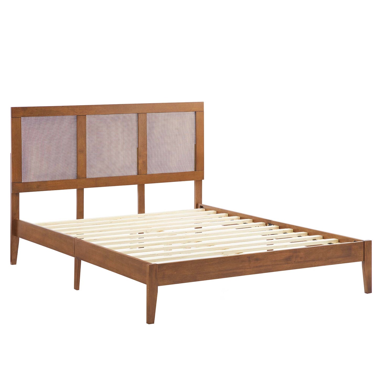 Modway - Sirocco Rattan and Wood Full Platform Bed by Modway  Bedroom Beds Brown - MOD-7153-WAL