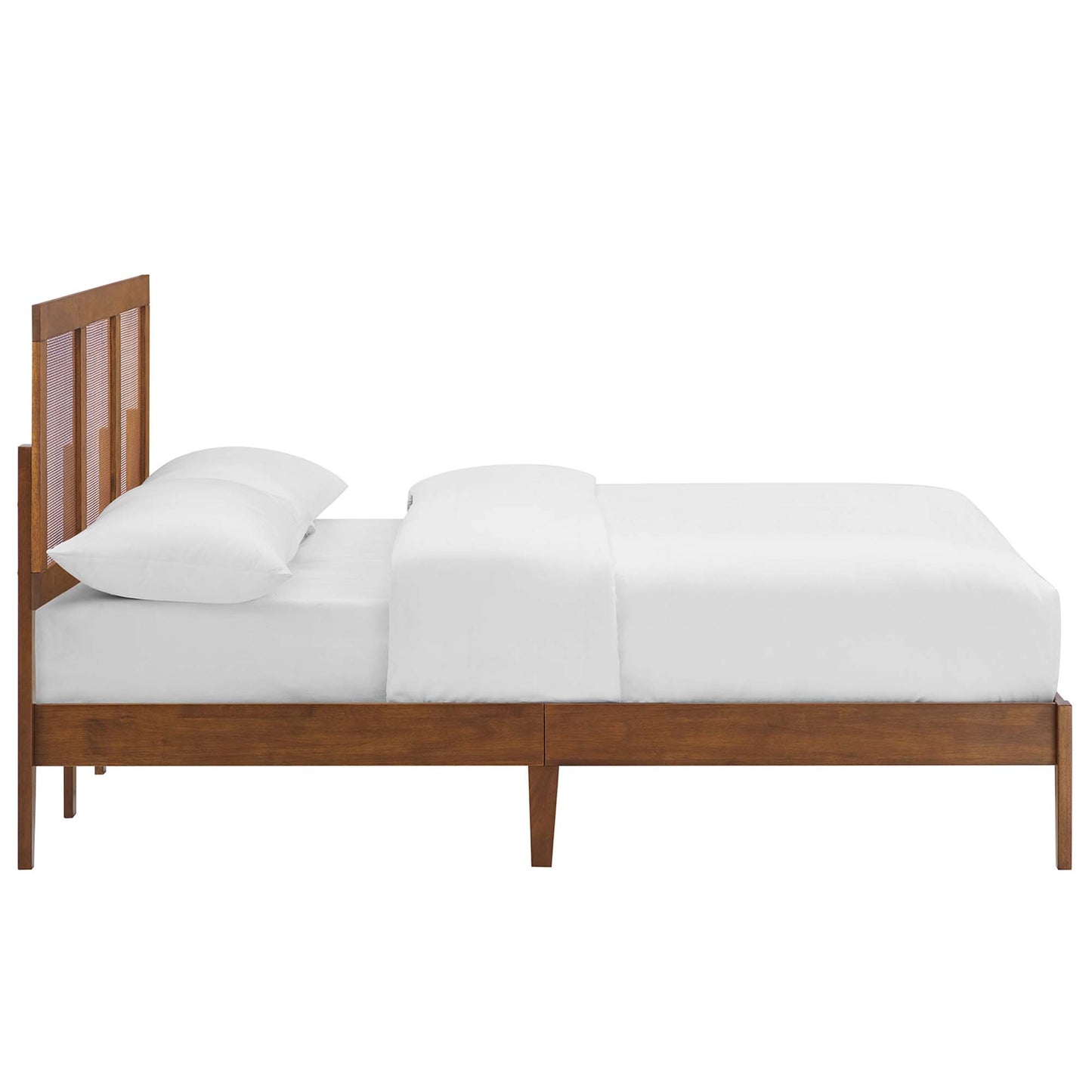 Modway - Sirocco Rattan and Wood Full Platform Bed by Modway  Bedroom Beds Brown - MOD-7153-WAL