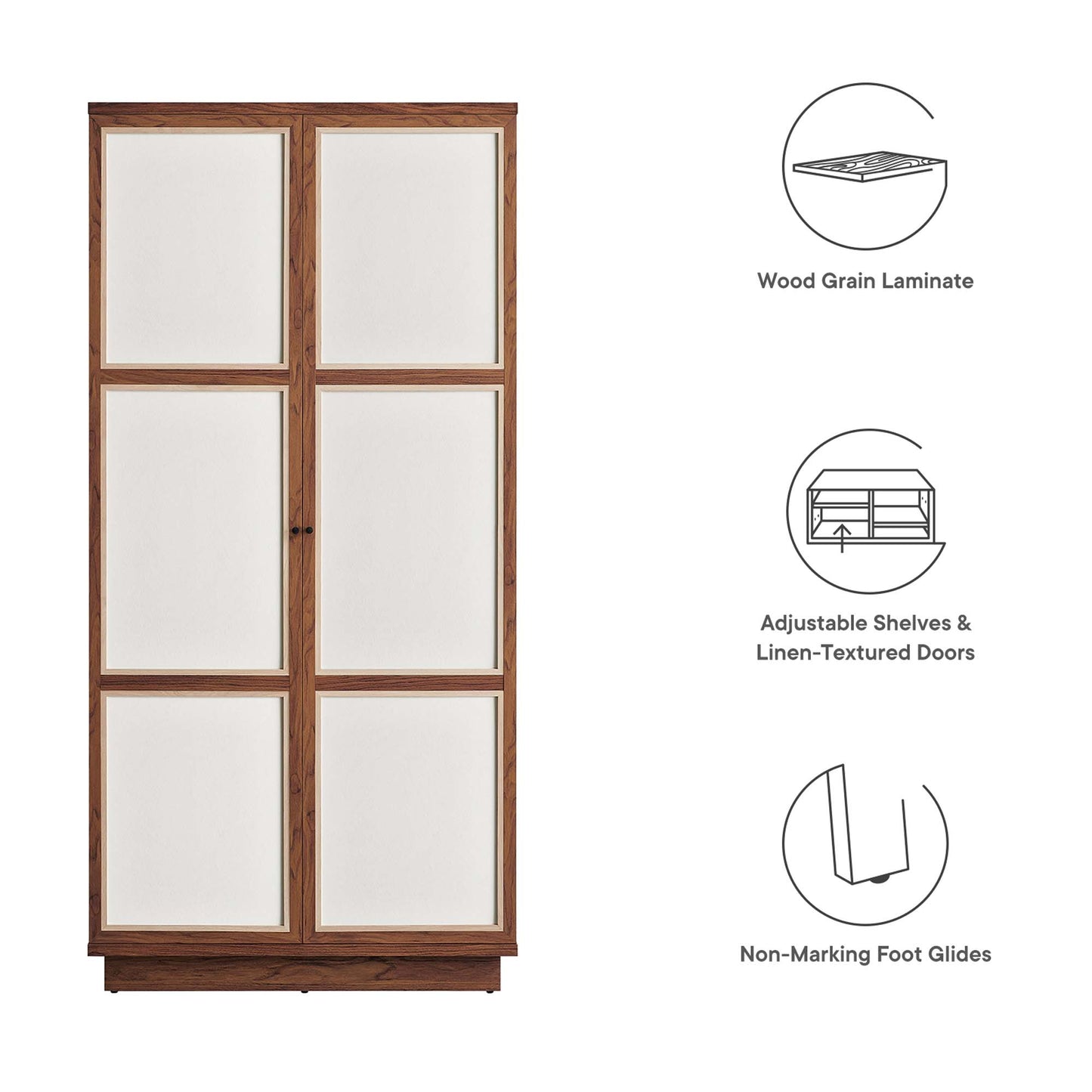 Modway - Capri 70" Tall Wood Grain Storage Cabinet by Modway  Living Room  Brown - MOD-7156-WAL