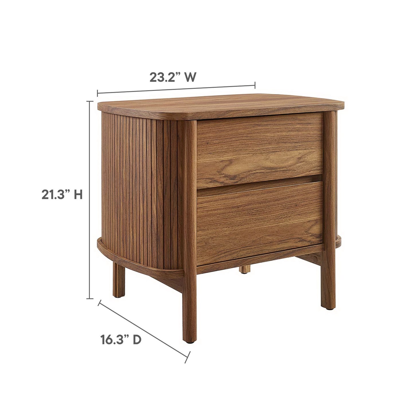 Modway - Cadence 2-Drawer Nightstand by Modway  Bedroom  Brown - MOD-7158-WAL
