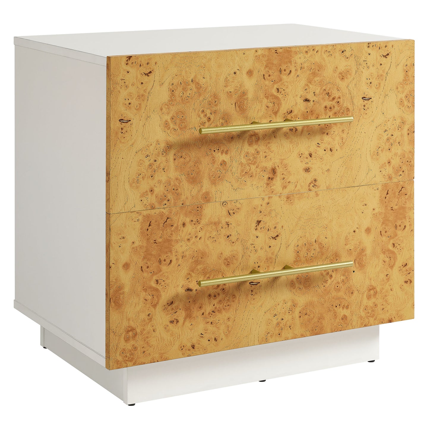 Modway - Abel 2-Drawer Burl Wood Nightstand by Modway  Bedroom Case Goods Brown - MOD-7159-WHI-BUR