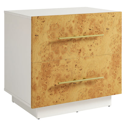 Modway - Abel 2-Drawer Burl Wood Nightstand by Modway  Bedroom Case Goods Brown - MOD-7159-WHI-BUR