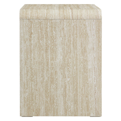 Brown 1-drawer nightstand with a rectangular silhouette.