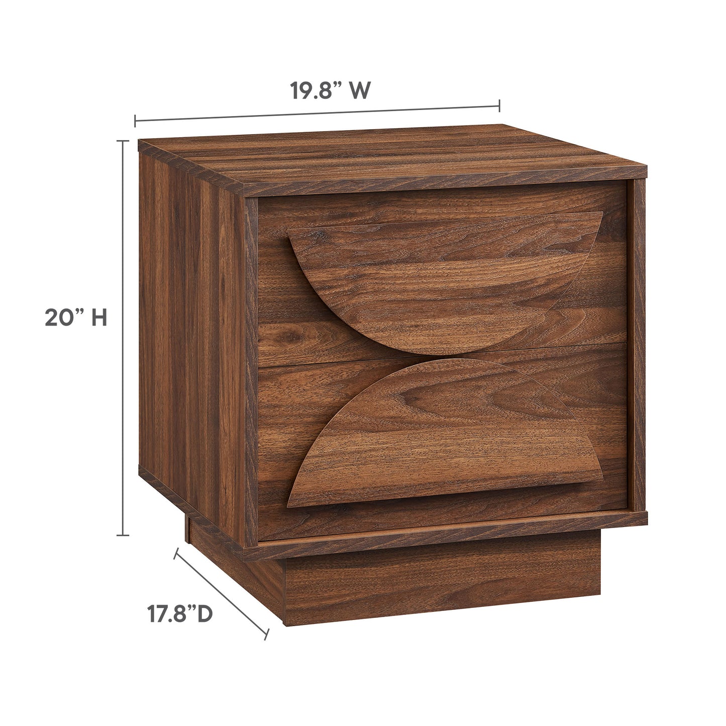 Modway - Bulwark 2-Drawer Nightstand by Modway  Bedroom Case Goods Brown - MOD-7162-WAL
