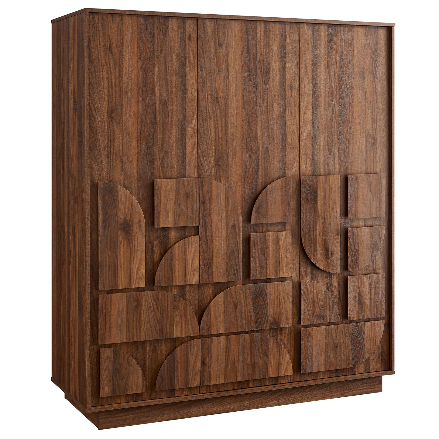 Modway - Bulwark 3-Door Wardrobe Closet by Modway  Bedroom Case Goods Brown - MOD-7164-WAL