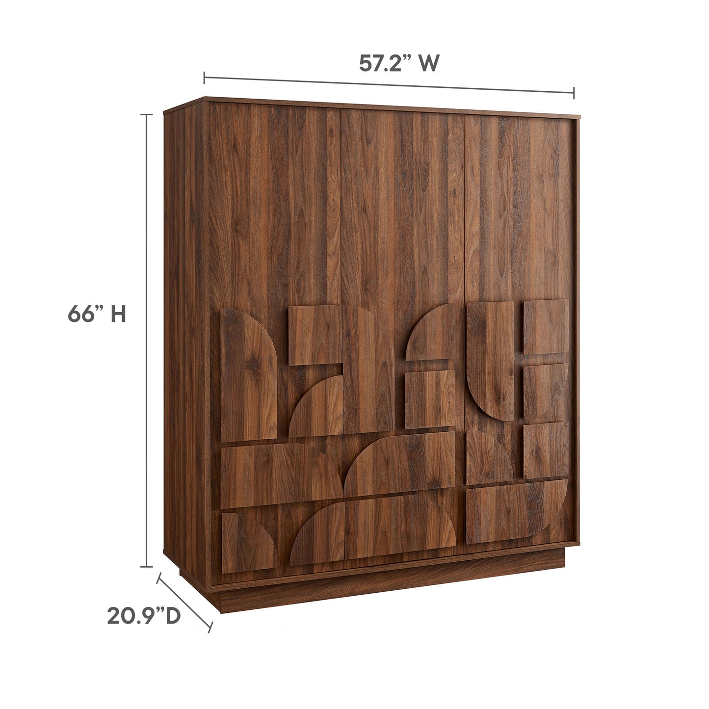 Modway - Bulwark 3-Door Wardrobe Closet by Modway  Bedroom Case Goods Brown - MOD-7164-WAL