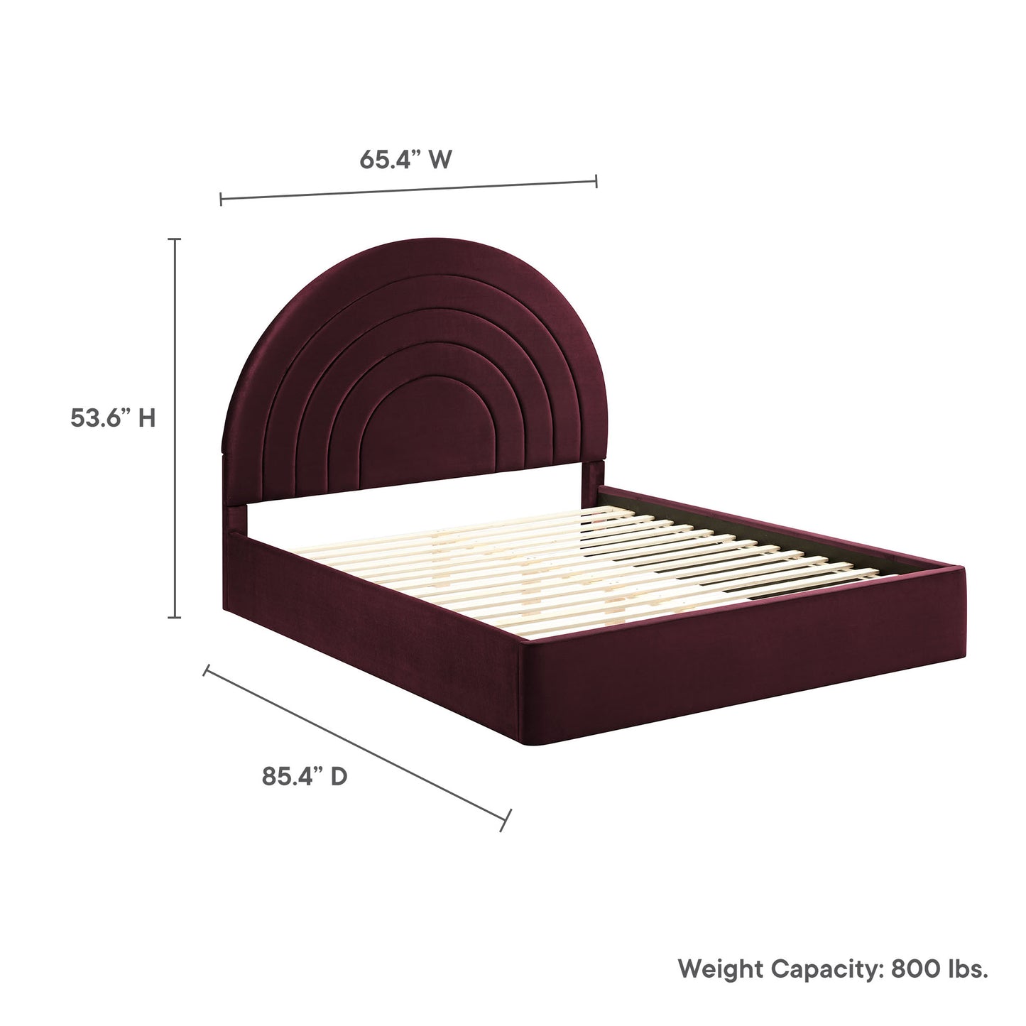 Modway - Solana Arched Performance Velvet Queen Platform Bed by Modway  Bedroom Beds Purple - MOD-7167-MUL