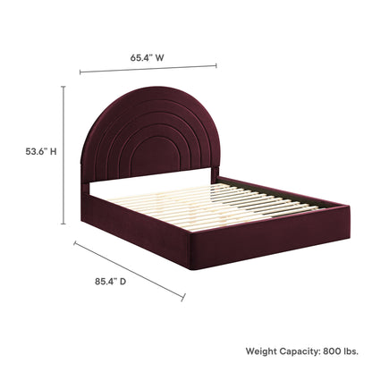 Modway - Solana Arched Performance Velvet Queen Platform Bed by Modway  Bedroom Beds Purple - MOD-7167-MUL