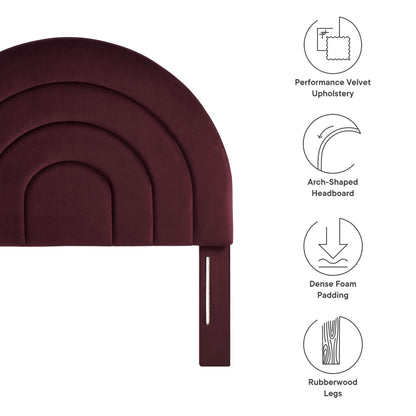 Modway - Solana Arched Performance Velvet Twin Headboard by Modway  Bedroom Headboards Purple - MOD-7169-MUL