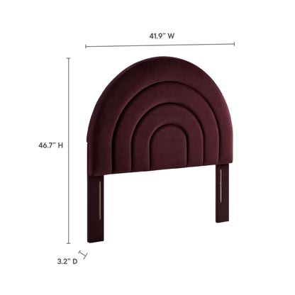 Modway - Solana Arched Performance Velvet Twin Headboard by Modway  Bedroom Headboards Purple - MOD-7169-MUL