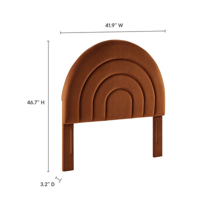 Modway - Solana Arched Performance Velvet Twin Headboard by Modway  Bedroom Headboards Brown - MOD-7169-RUS