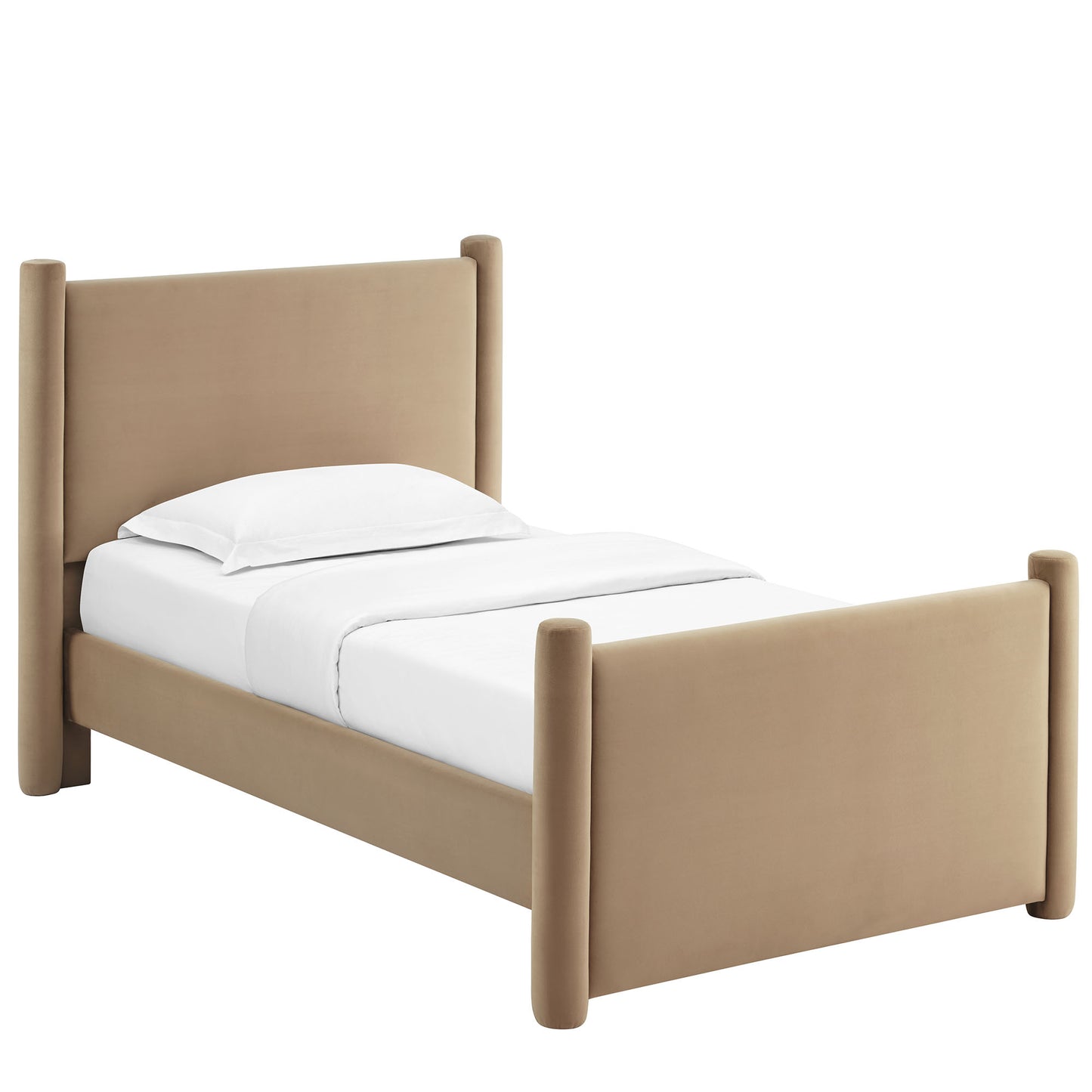 Modway - Rael Performance Velvet Twin Platform Bed by Modway  Bedroom Beds Oatmeal - MOD-7173-TAU
