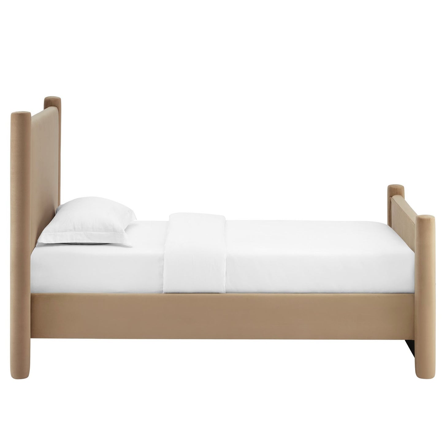 Modway - Rael Performance Velvet Twin Platform Bed by Modway  Bedroom Beds Oatmeal - MOD-7173-TAU