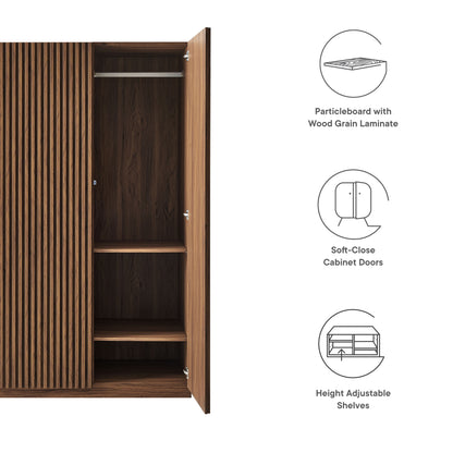 Modway - Render 2-Door Wardrobe Closet by Modway  Bedroom Case Goods Brown - MOD-7182-WAL