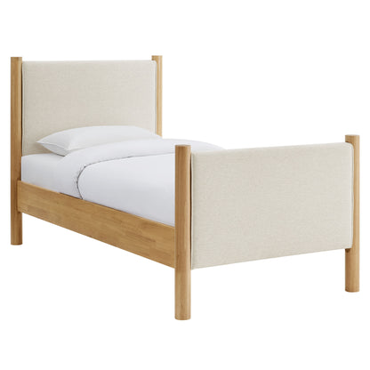 Modway - Maven Twin Size Fabric Upholstered Platform Bed by Modway  Bedroom Beds Ivory - MOD-7183-HEI-OAK