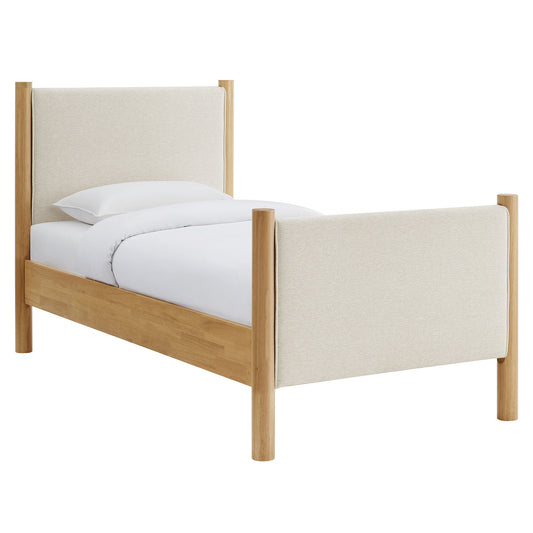 Modway - Maven Twin Size Fabric Upholstered Platform Bed by Modway  Bedroom Beds Ivory - MOD-7183-HEI-OAK