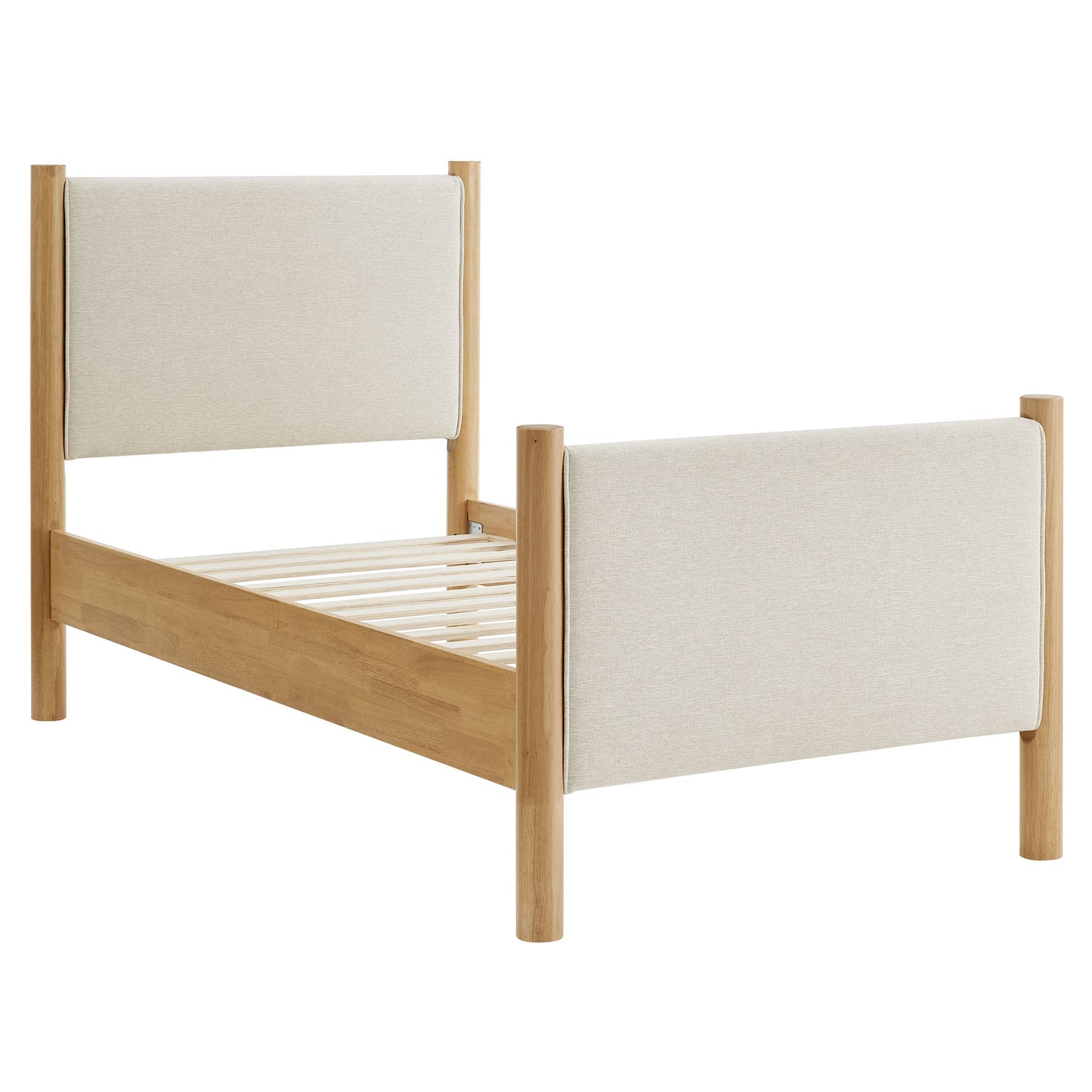 Modway - Maven Twin Size Fabric Upholstered Platform Bed by Modway  Bedroom Beds Ivory - MOD-7183-HEI-OAK