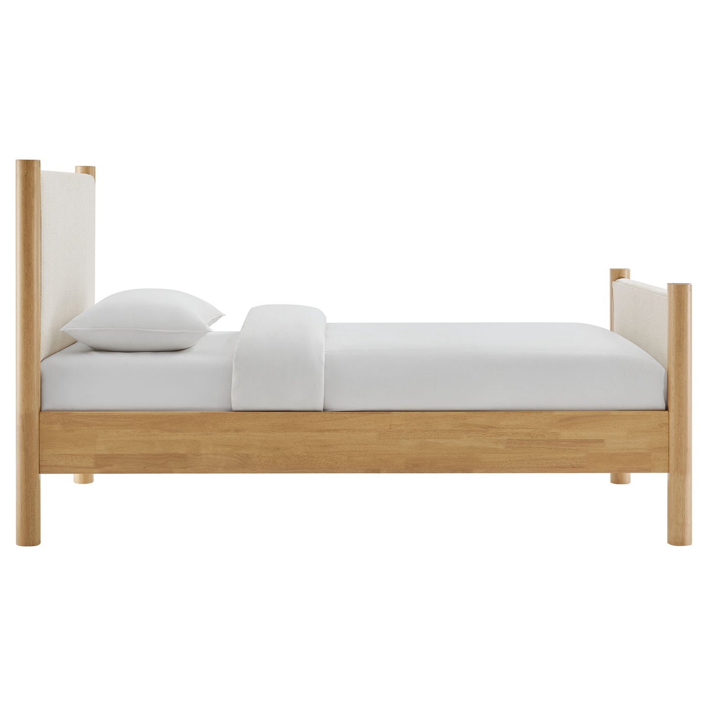 Modway - Maven Twin Size Fabric Upholstered Platform Bed by Modway  Bedroom Beds Ivory - MOD-7183-HEI-OAK