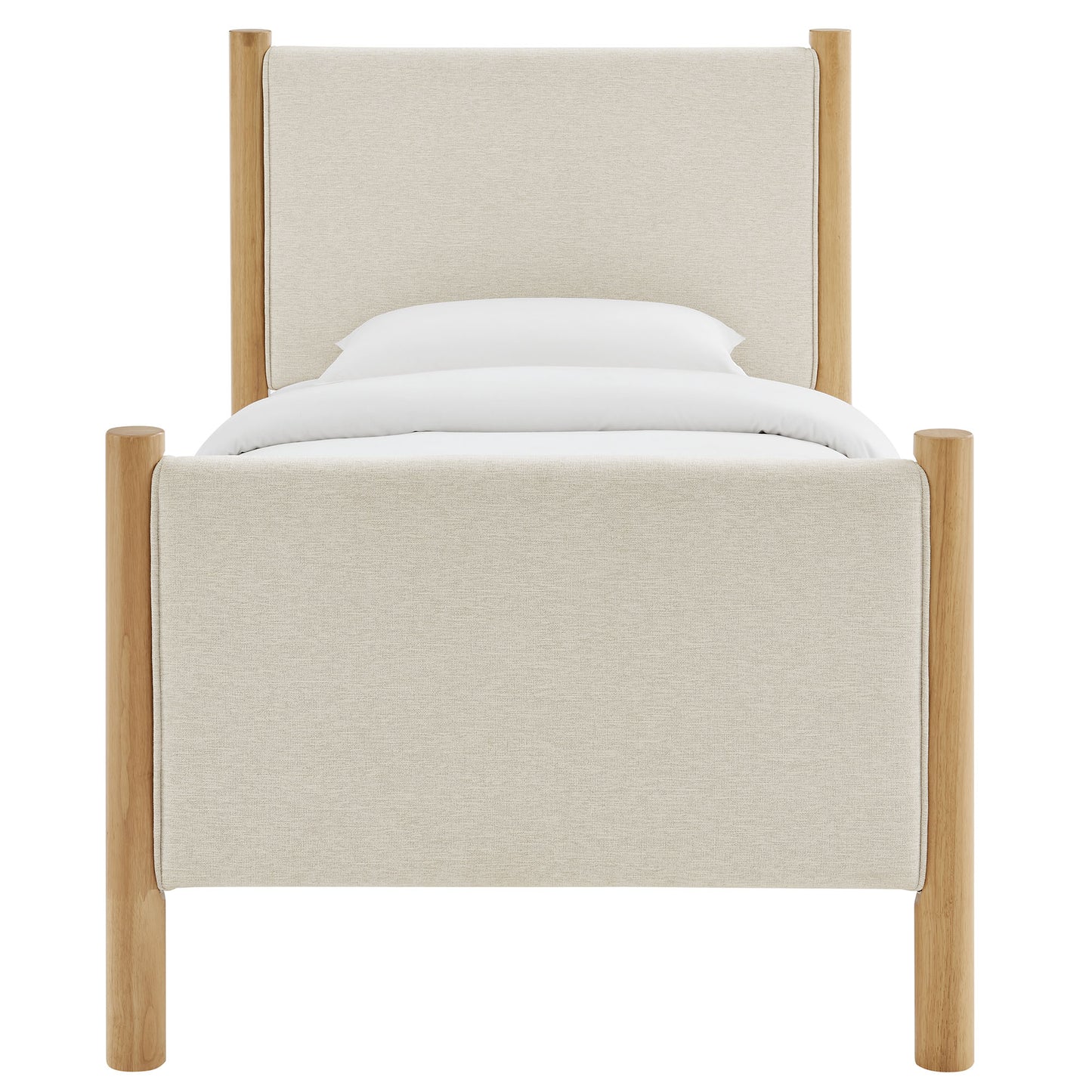 Modway - Maven Twin Size Fabric Upholstered Platform Bed by Modway  Bedroom Beds Ivory - MOD-7183-HEI-OAK