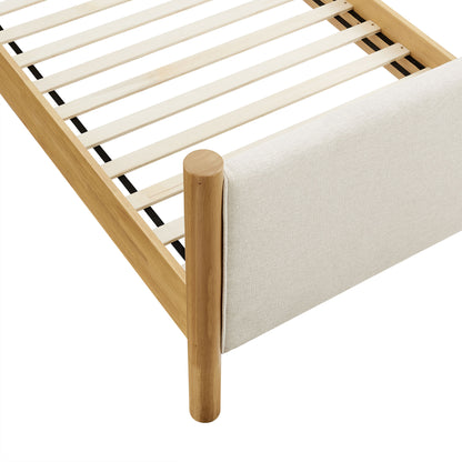 Modway - Maven Twin Size Fabric Upholstered Platform Bed by Modway  Bedroom Beds Ivory - MOD-7183-HEI-OAK