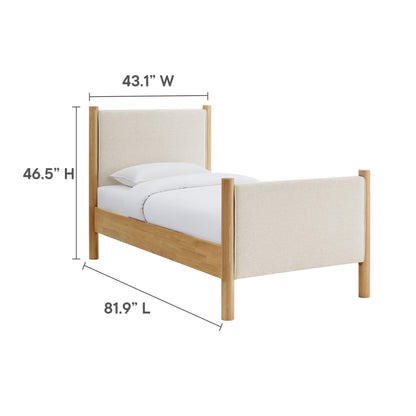 Modway - Maven Twin Size Fabric Upholstered Platform Bed by Modway  Bedroom Beds Ivory - MOD-7183-HEI-OAK