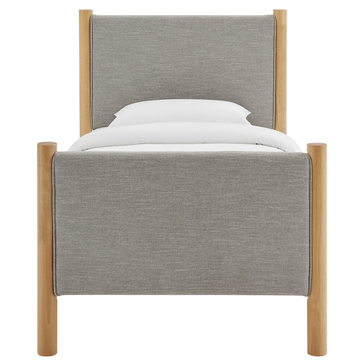 Modway - Maven Twin Size Fabric Upholstered Platform Bed by Modway  Bedroom Beds Oatmeal - MOD-7183-HEW-OAK