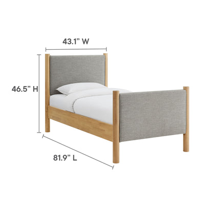 Modway - Maven Twin Size Fabric Upholstered Platform Bed by Modway  Bedroom Beds Oatmeal - MOD-7183-HEW-OAK
