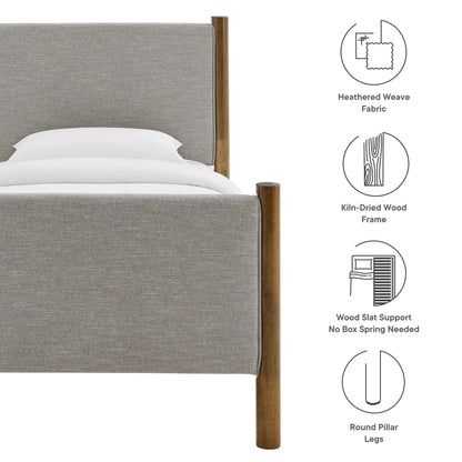 Modway - Maven Twin Size Fabric Upholstered Platform Bed by Modway  Bedroom Beds Oatmeal - MOD-7183-HEW-WAL