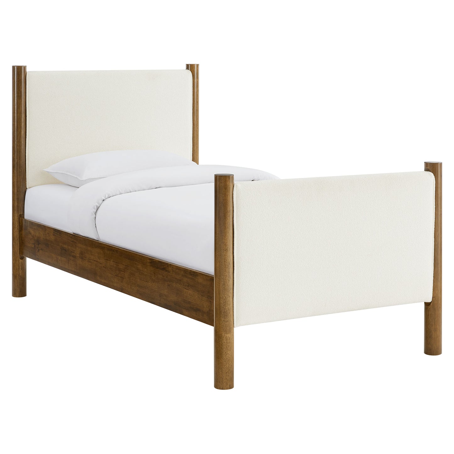 Modway - Maven Twin Size Boucle Upholstered Platform Bed by Modway  Bedroom Beds Ivory - MOD-7185-FEA-WAL