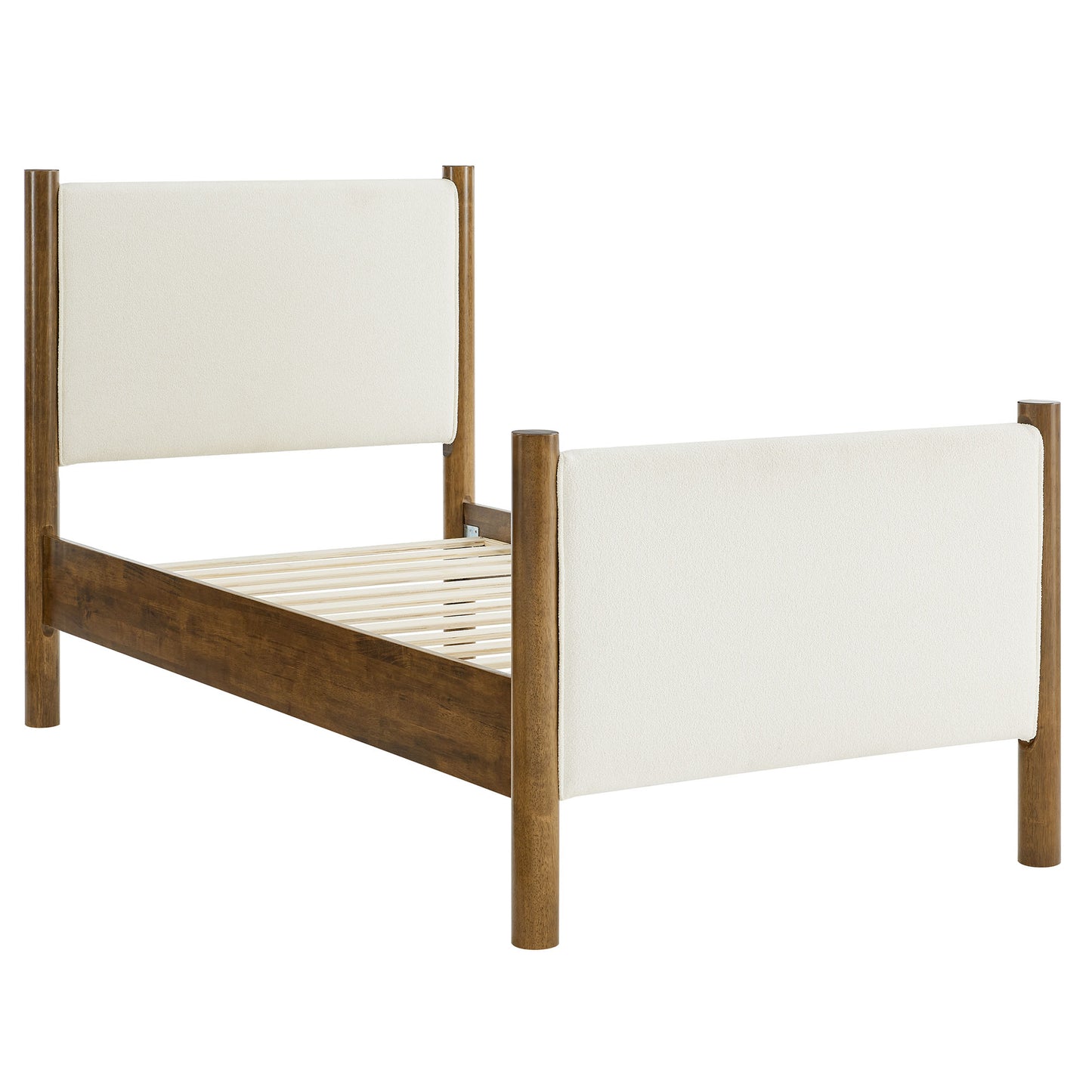 Modway - Maven Twin Size Boucle Upholstered Platform Bed by Modway  Bedroom Beds Ivory - MOD-7185-FEA-WAL