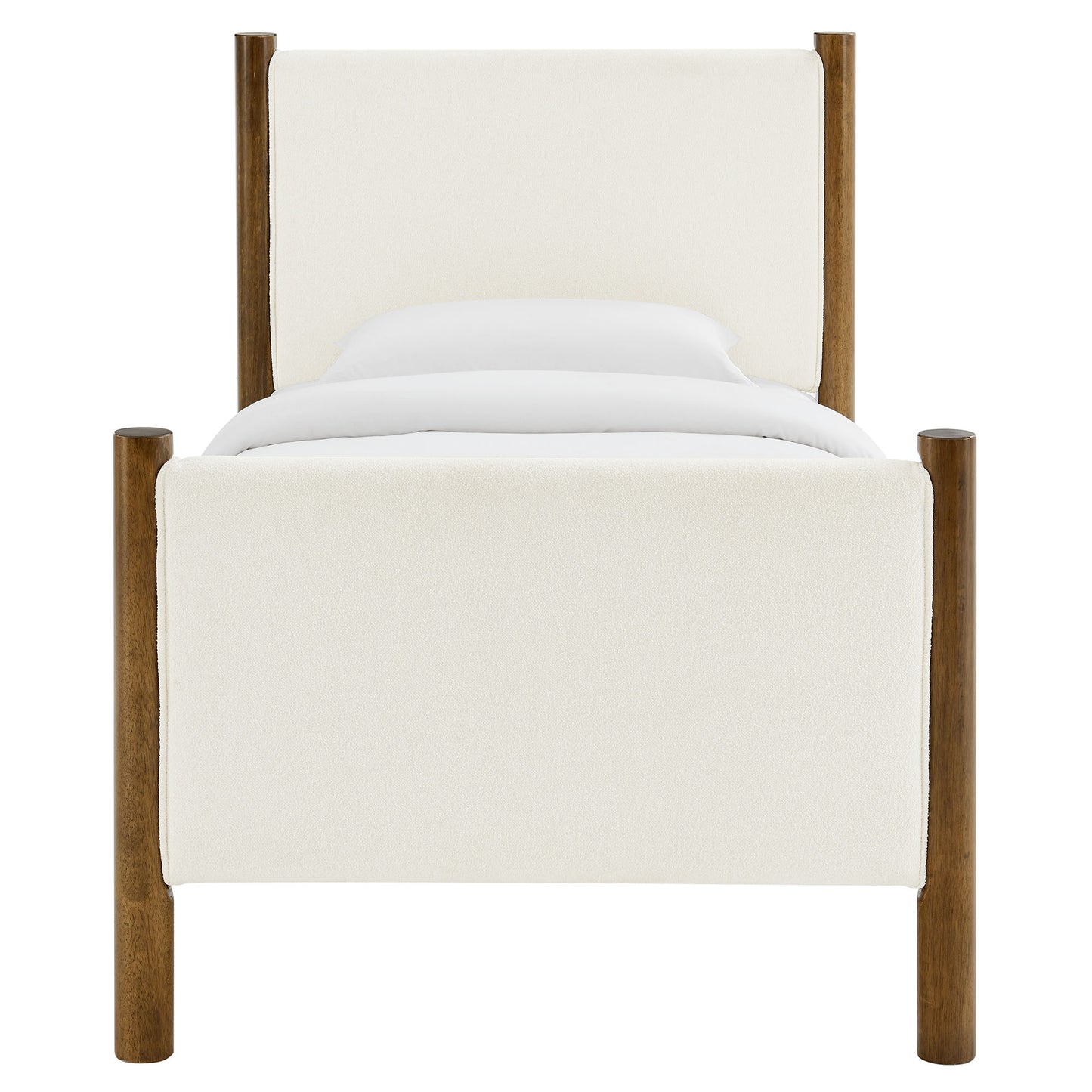 Modway - Maven Twin Size Boucle Upholstered Platform Bed by Modway  Bedroom Beds Ivory - MOD-7185-FEA-WAL