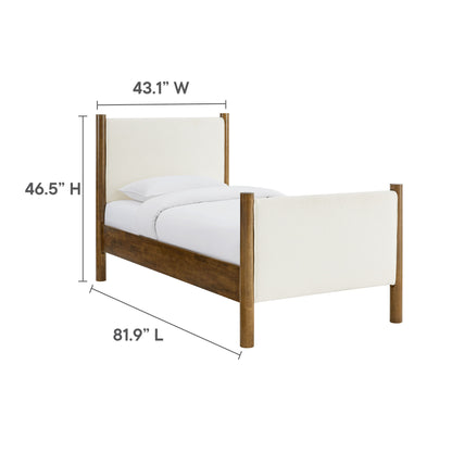 Modway - Maven Twin Size Boucle Upholstered Platform Bed by Modway  Bedroom Beds Ivory - MOD-7185-FEA-WAL